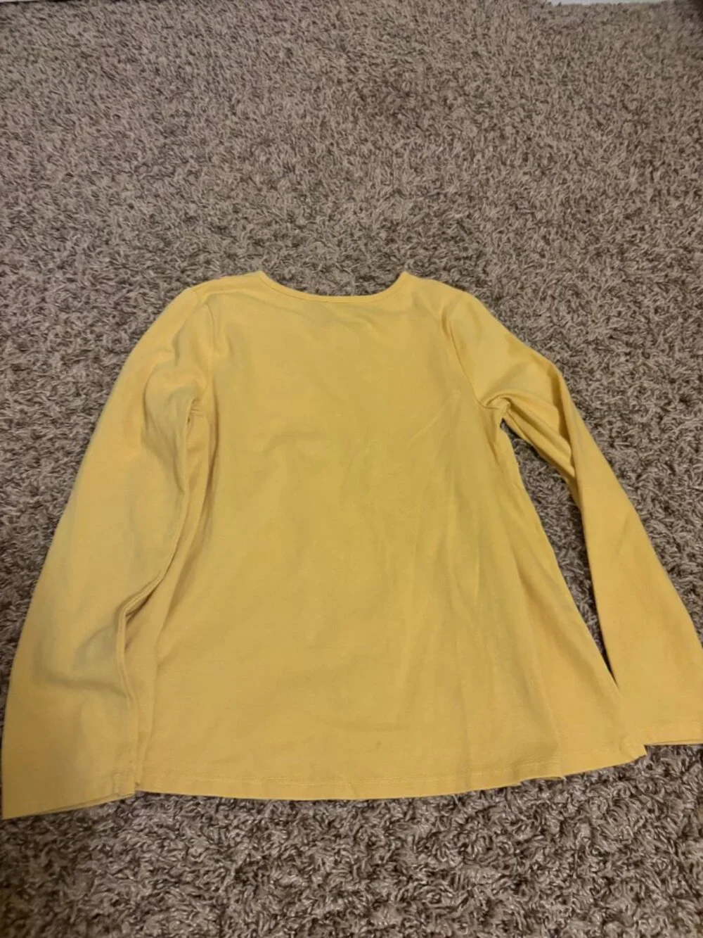 Shabby Chic Yellow Cotton Top Medium 7/8 Long Sleeve Floral Embroidery Cotton